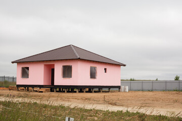 The street in the cottage settlement under construction