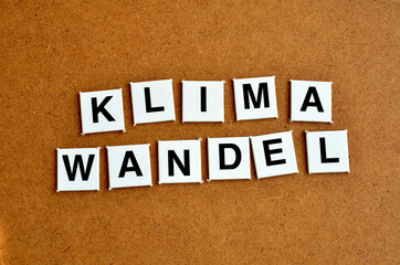 Text Klima Wandel in black letters