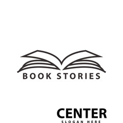 book logo template, education design concept. icon illustration