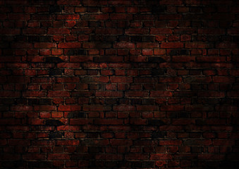 Fototapeta na wymiar brick wall, dark background for design