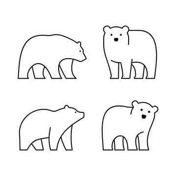 Set of Bears line icons. Icon design. Template elements