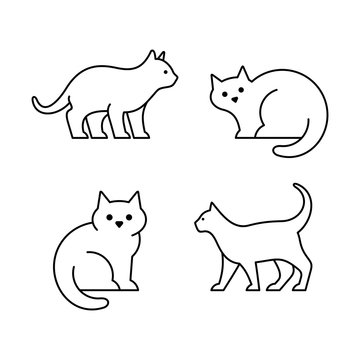 Set of Cats line icons. Icon design. Template elements