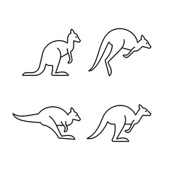 Set of Kangaroos line icons. Icon design. Template elements