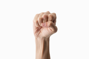 hand gesture. make a fist positive view