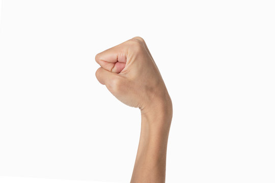 hand gesture. make a fist side view