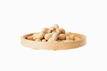 peanuts in chinese bowl on white background