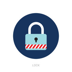 Lock Icon in trendy flat style isolated