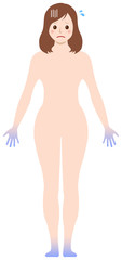 Type of cold sensitivity / poor circulation vector illustration (tip of hand or foot)