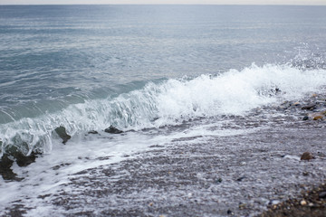 waves crashing on the beach