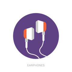 Earphones icon vector. earphones vector graphic illustration