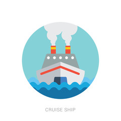 Cruise ship - front view. Travel and tourism transport.