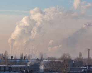 Toxic smoke from pipes at the factory
