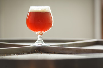 Red beer in a brewery