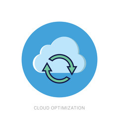 Cloud optimization flat concept icon