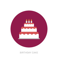 Playful birthday cake with candle