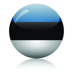 Estonian flag glass icon vector illustration
