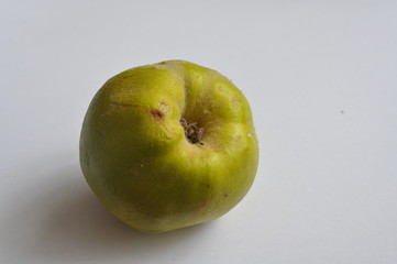 green apples on white background
