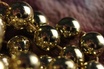 Christmas balls on white background. Macro shot.