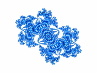 Fractal blue flower isolated on white