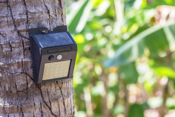 Old solar Powered Wall Lamp for Green Energy.
