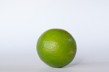 Green lime on white background