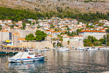 Fototapeta na wymiar Sea port in Dubrovnik, Croatia
