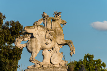 Cheval de Marly or Horses of Marly, which were sculpted by Guillaume Coustou, at the  Place de la Concorde, Paris, France