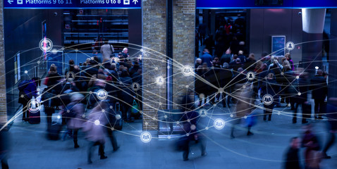 Movement of people in London as network & HR concept