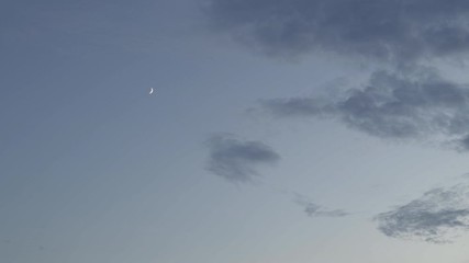 Moon crescent zoom - Beautiful 4K nature sunset stabilized shots - Great for holidays traveling background - Moody dawn vivid landscape views