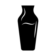 Wine service glyph icon. Decorative decanter with alcohol beverage. Aperitif drink. Bar, restaurant, winery glassware. Silhouette symbol. Negative space. Vector isolated illustration