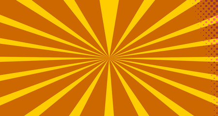 Vintage colorful comic book background. Pink Orange blank bubbles of different shapes. Rays, radial, halftone, dotted effects. For sale banner empty Place for text 1960s. Copy space vector eps10.