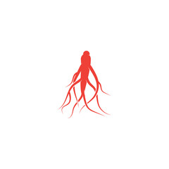 Ginseng Wave Logo Template vector symbol
