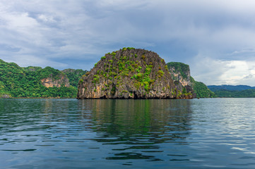 Fototapeta na wymiar Cathedral Cave Island in El Nido, Palawan, Philippines. Holiday and vacation.