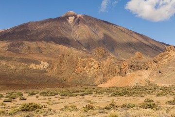 landscape view of vulcano Teide on on island Tenerife