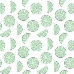 Lime seamless pattern. Colorful sketch limes.