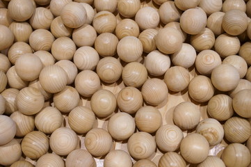 Lots of balls made of wood