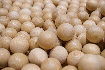 Lots of balls made of wood