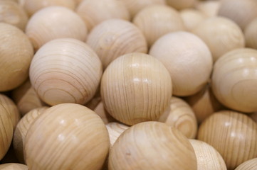 Lots of balls made of wood
