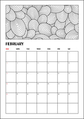 2020 Antistress calendar, doodle illustration.