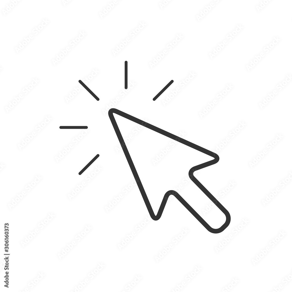 Poster computer mouse cursor icon in flat style. arrow cursor vector illustration on white isolated backgro