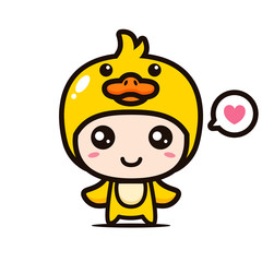 Fototapeta premium Cute duck mascot vector design
