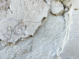 Crack broken old stone wall