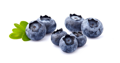 Blueberries Isolated on White Background. Macro.