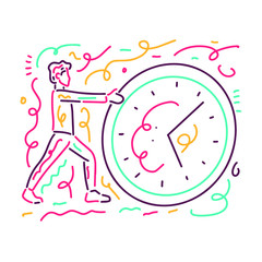 Stop time concept. Vector illustration flat design. Isolated on white background. Time management.