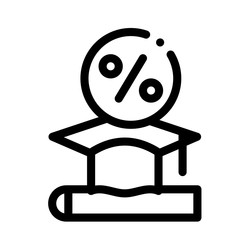 Lend Money To Pay For Tuition Icon Vector. Outline Lend Money To Pay For Tuition Sign. Isolated Contour Symbol Illustration