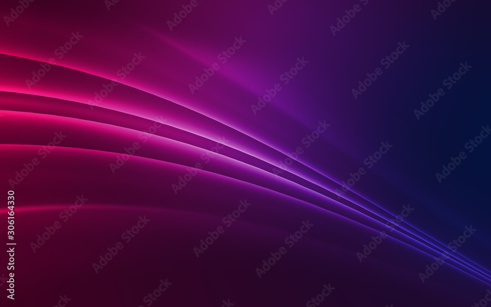 Poster dark abstract background with neon lines, glow.