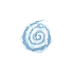 watercolor illustration of a blue spiral of air