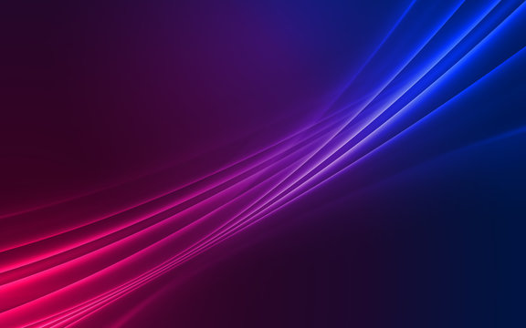 Dark abstract background with neon lines, glow.
