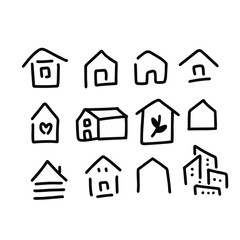 Set of real estate and homes thin line icons. Vector illustration for your design