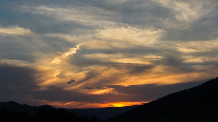 sunset in the mountains